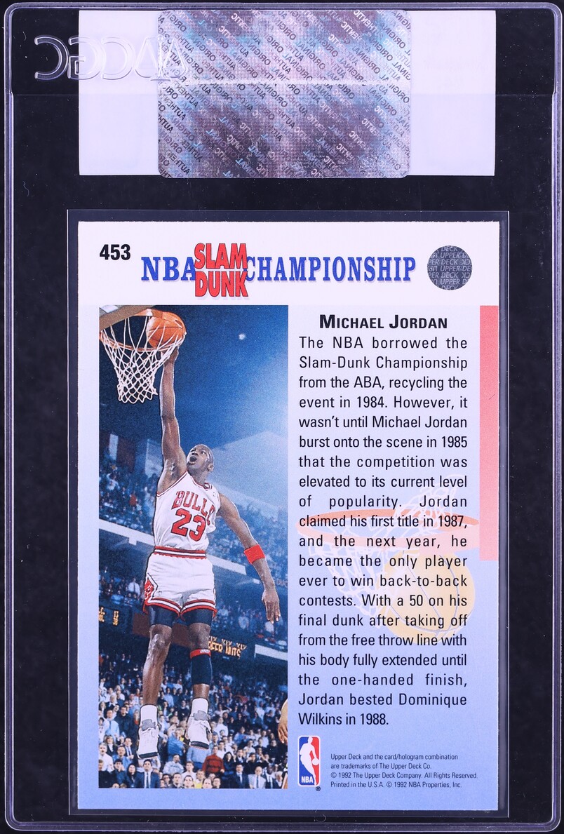 1992 Upper Deck Basketball Michael Jordan #453 CGC AUTH