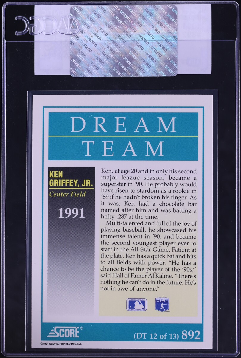 1991 Score Ken Griffey Jr. #892 CGC AUTH