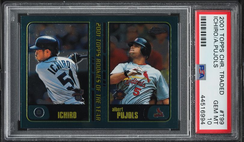 2001 Topps Chrome Traded Ichiro Suzuki & Albert Pujols ROOKIE #T99