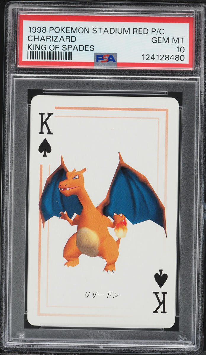 1998 Pokemon Japanese Stadium Red Playing Cards King Of Spades Charizard PSA 10 GEM MINT