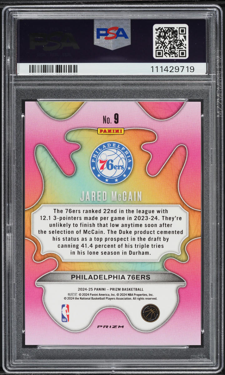 2024 Panini Prizm Groovy Jared McCain ROOKIE #9 PSA 10 GEM MINT