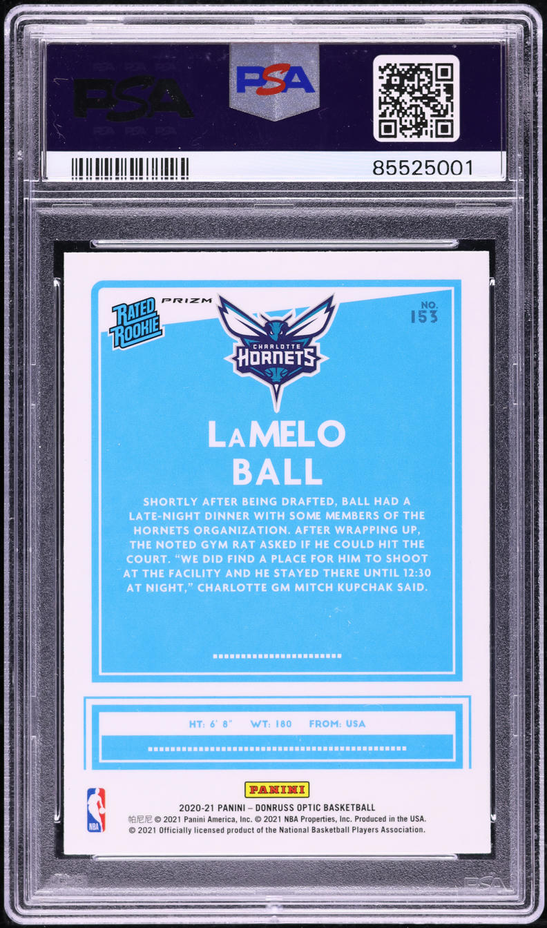 2020 Donruss Optic Purple Pulsar LaMelo Ball ROOKIE #153 PSA 9 MINT
