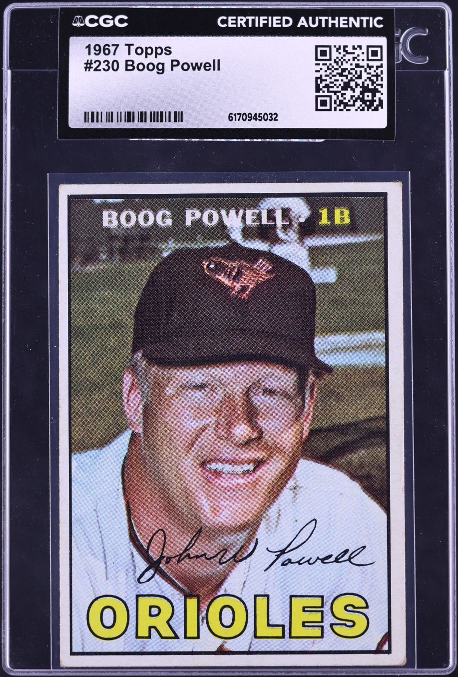 1967 Topps Boog Powell #230 CGC AUTH