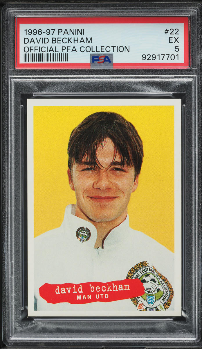 1996 Panini Official PFA Collection David Beckham ROOKIE #22 PSA 5 EX ...