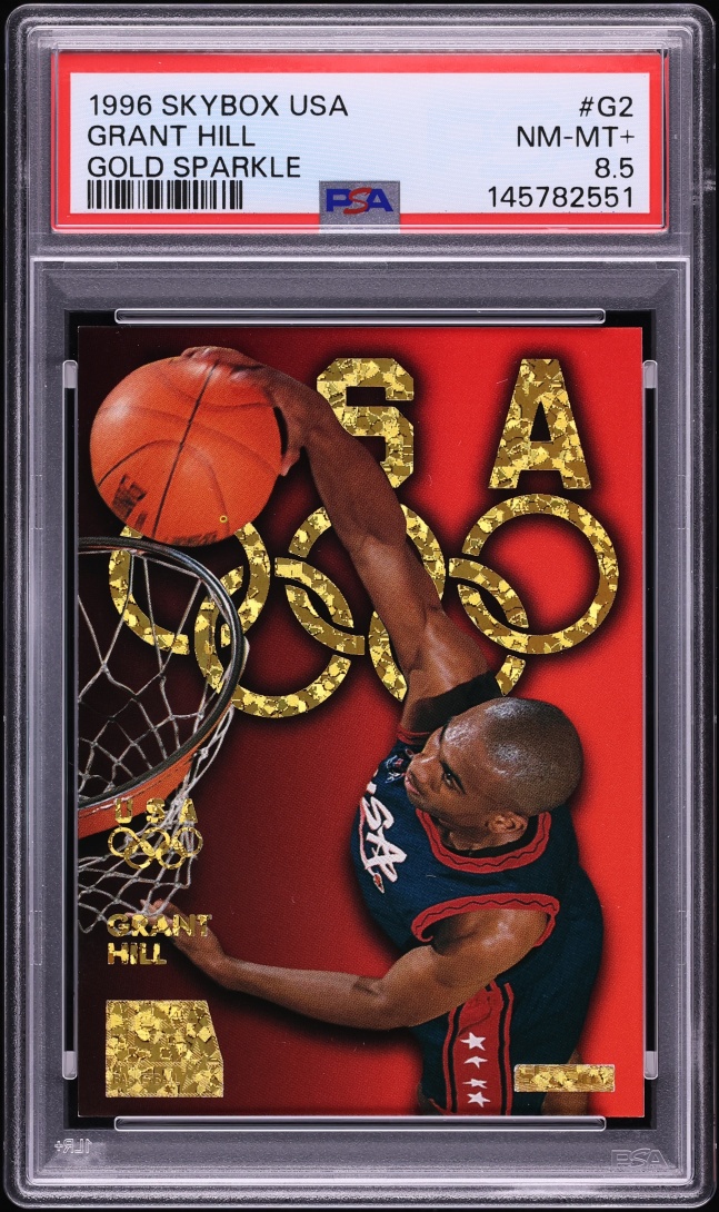 1996 Skybox USA Gold Sparkle Grant Hill #G2 PSA 8.5 NM-MT+ - Photo 1