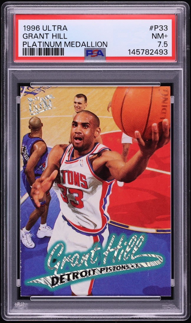 1996 Ultra Platinum Medallion Grant Hill #P33 PSA 7.5 NRMT+ - Photo 1