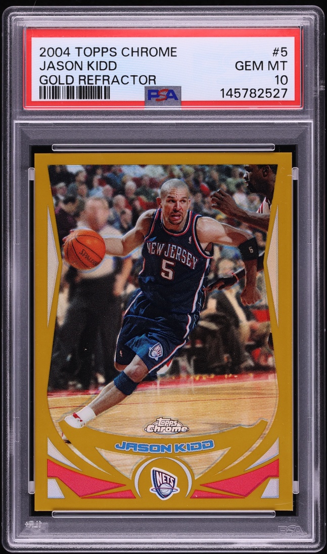 2004 Topps Chrome Gold Refractor Jason Kidd /99 #5 PSA 10 GEM MINT - Photo 1
