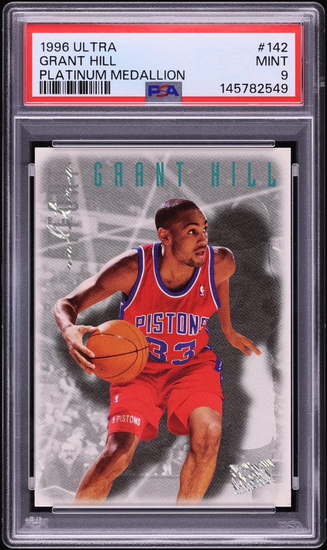 1996 Ultra Platinum Medallion Grant Hill #142 PSA 9 MINT - Photo 1