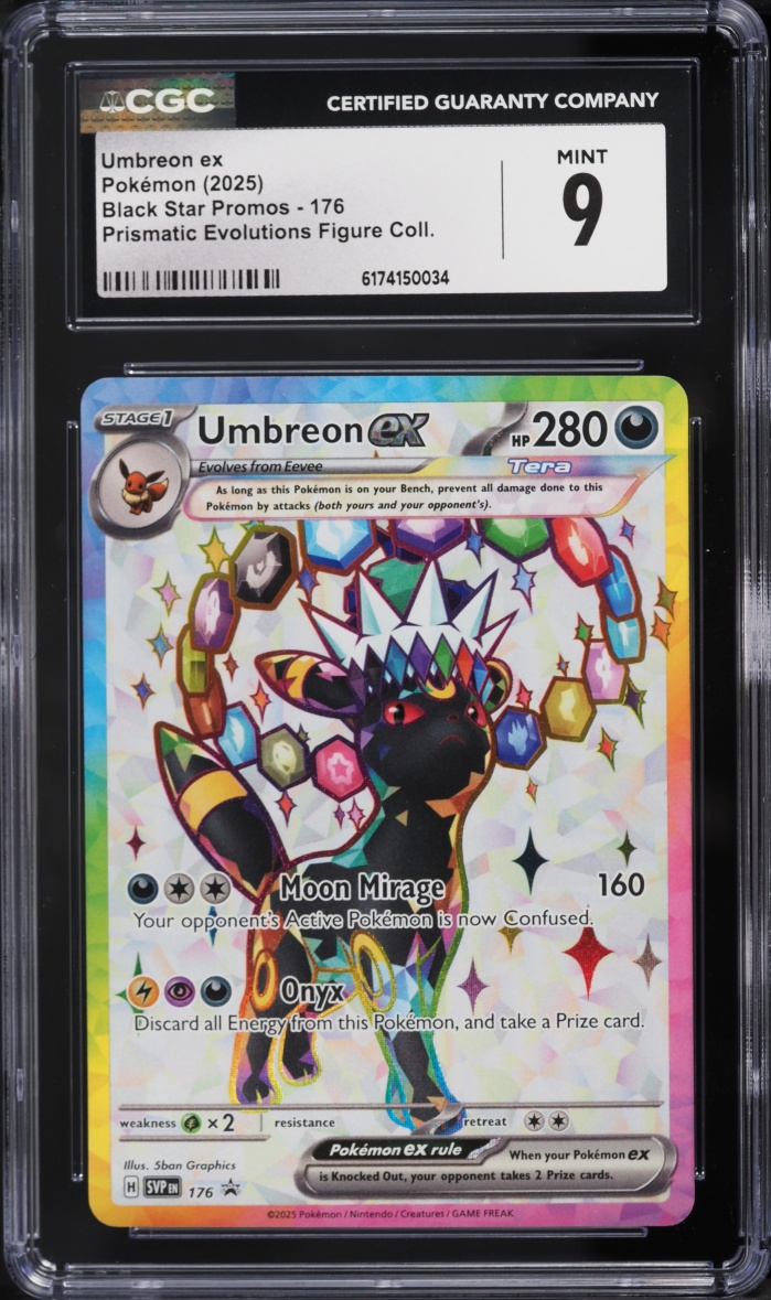 2025 Pokemon Scarlet & Violet Promo Prismatic Evolutions Figure Full Art Umbreon ex #176 CGC 9