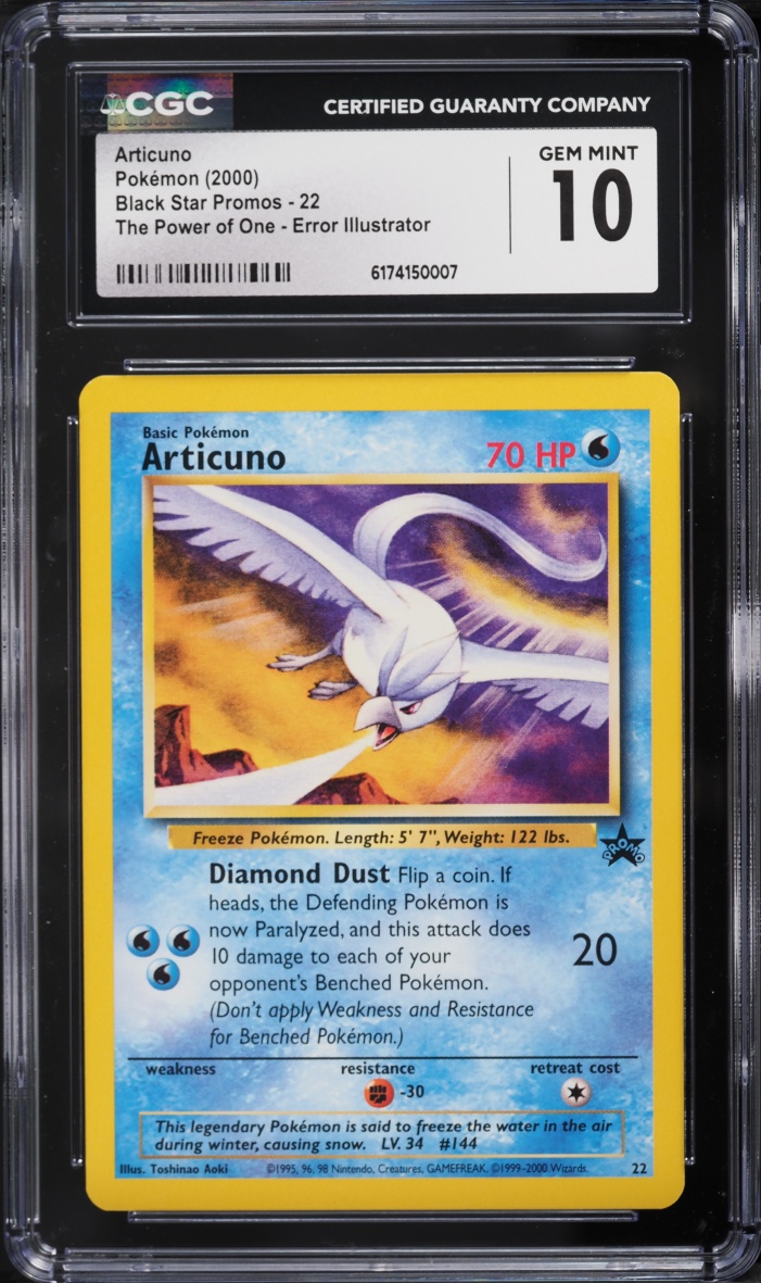 2000 Pokemon Black Star Promo The Power Of One Error Articuno #22 CGC 10 GEM MINT