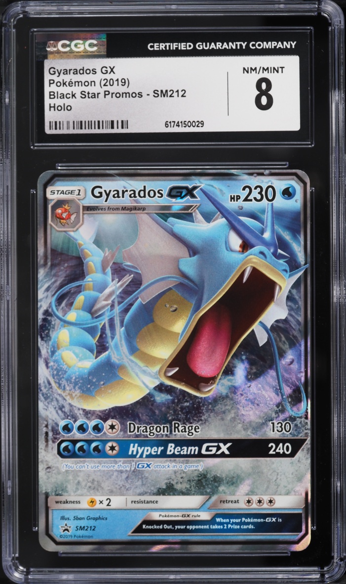 2019 Pokemon Sun & Moon Promo Hidden Fates Holo Gyarados GX #SM212 CGC 8 NM-MT