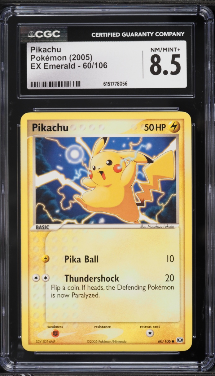 2005 Pokemon EX Emerald Pikachu #60 CGC 8.5 NM-MT+