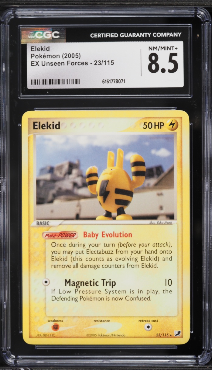 2005 Pokemon EX Unseen Forces Elekid #23 CGC 8.5 NM-MT+