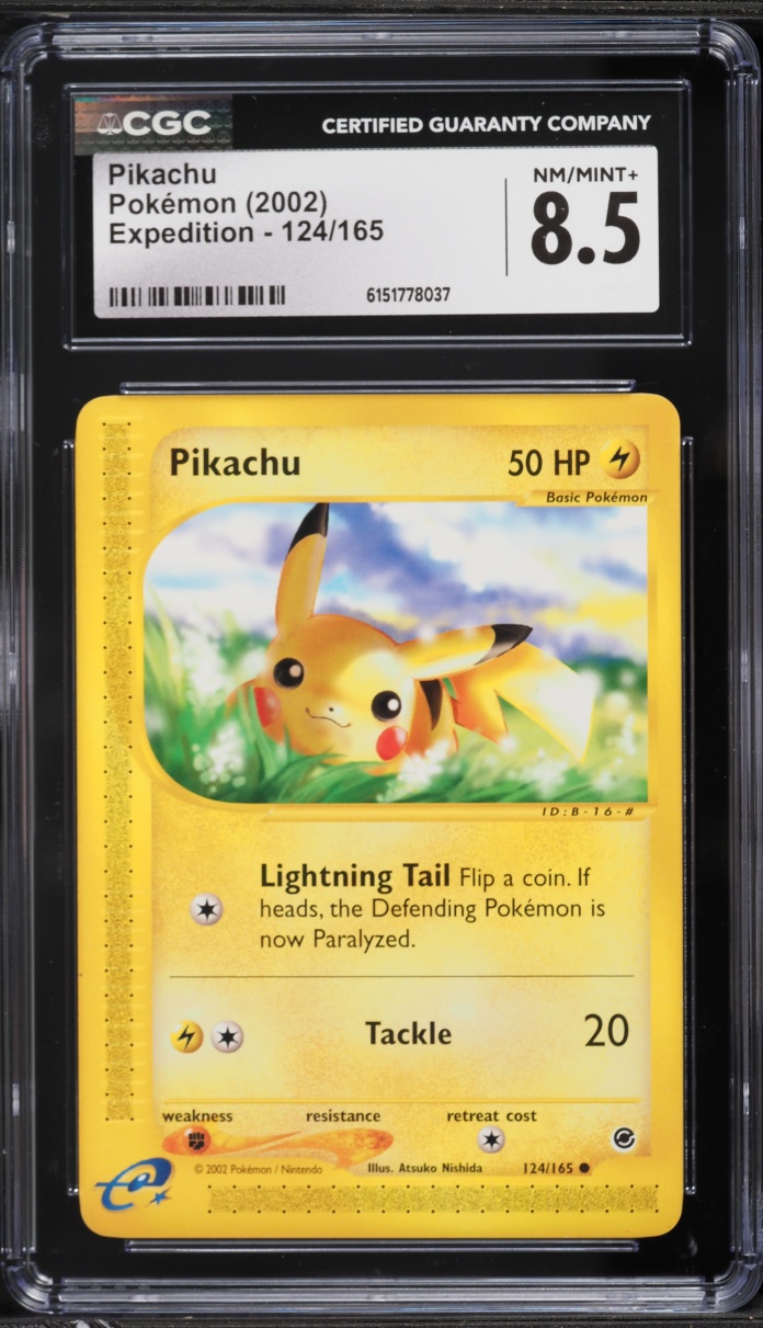 2002 Pokemon Expedition Pikachu #124 CGC 8.5 NM-MT+