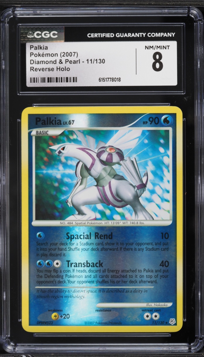 2007 Pokemon Diamond & Pearl Reverse Holo Palkia #11 CGC 8 NM-MT