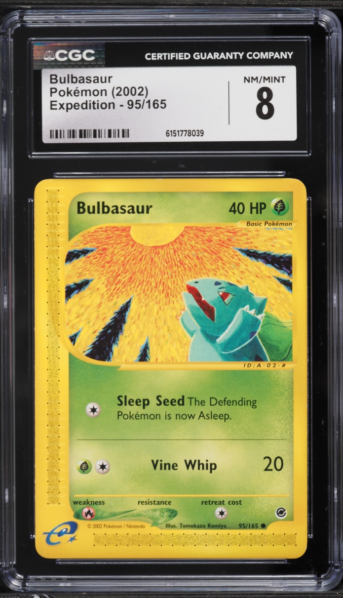2002 Pokemon Expedition Bulbasaur #95 CGC 8 NM-MT