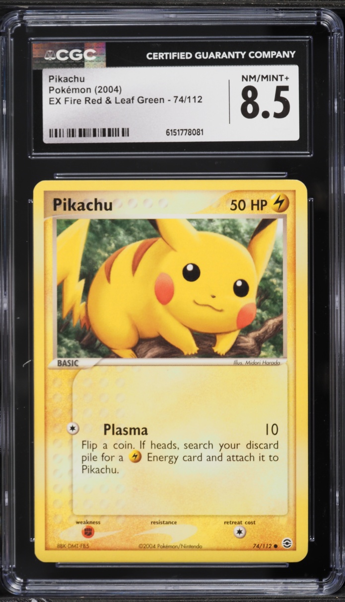 2004 Pokemon EX Fire Red & Leaf Green Pikachu #74 CGC 8.5 NM-MT+