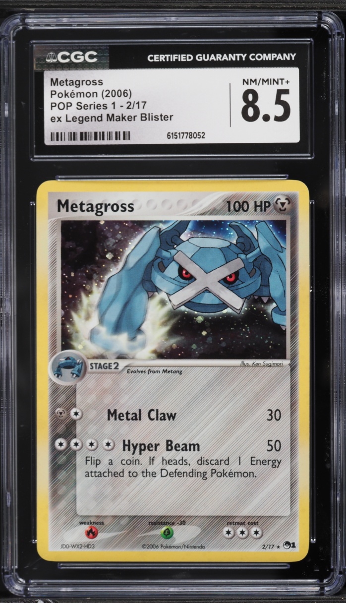 2006 Pokemon POP Series 1 Holo Metagross #2 CGC 8.5 NM-MT+
