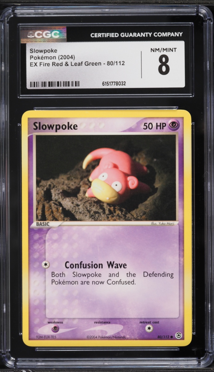 2004 Pokemon EX Fire Red & Leaf Green Slowpoke #80 CGC 8 NM-MT