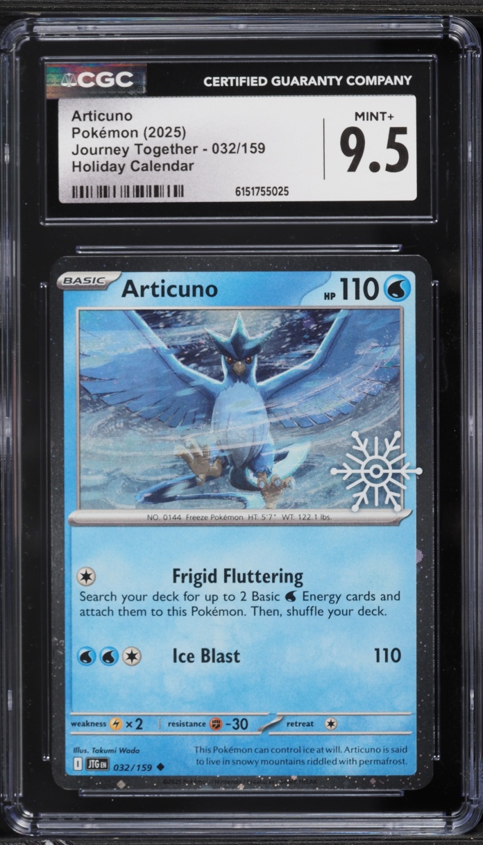 2025 Pokemon Scarlet & Violet Journey Together Holiday Calendar Articuno #32 CGC 9.5 MINT+