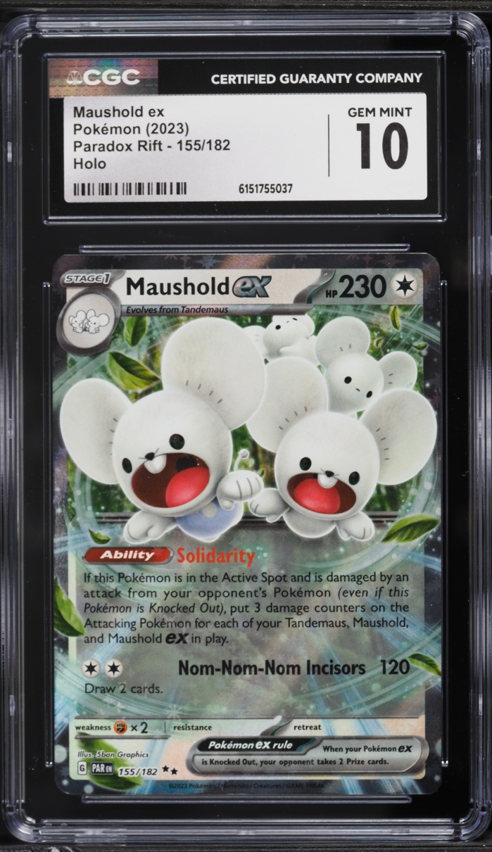 2023 Pokemon Scarlet & Violet Paradox Rift Holo Maushold ex #155 CGC 10 GEM MINT