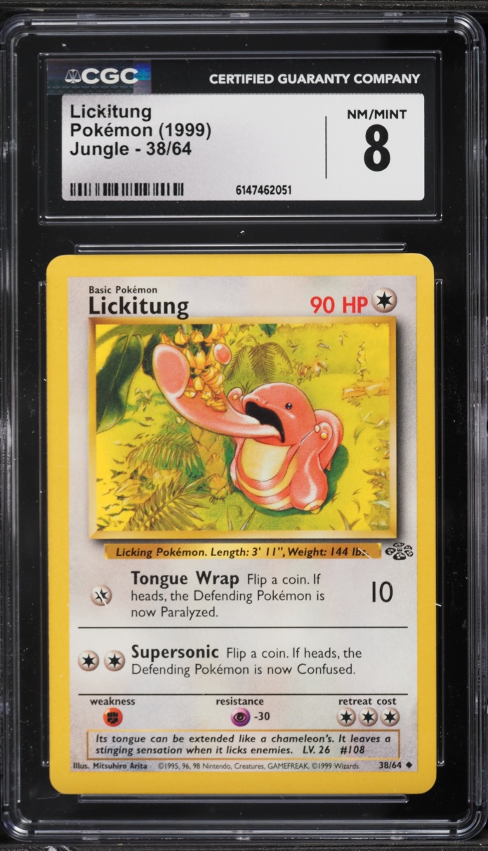 1999 Pokemon Jungle Lickitung #38 CGC 8 NM-MT