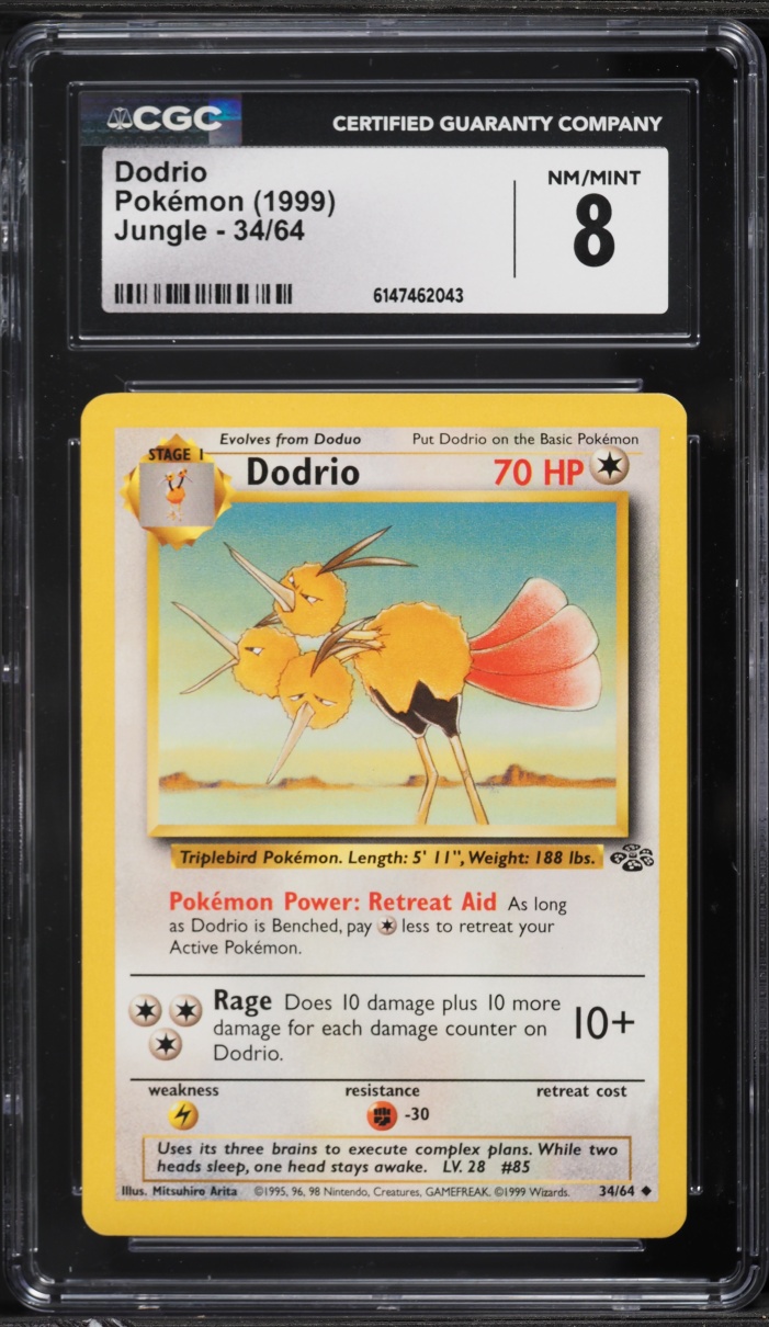 1999 Pokemon Jungle Dodrio #34 CGC 8 NM-MT