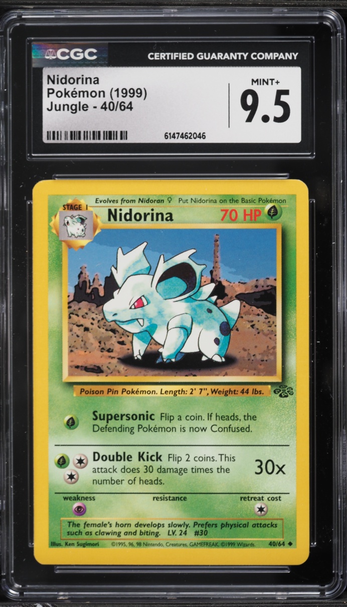 1999 Pokemon Jungle Nidorina #40 CGC 9.5 MINT+