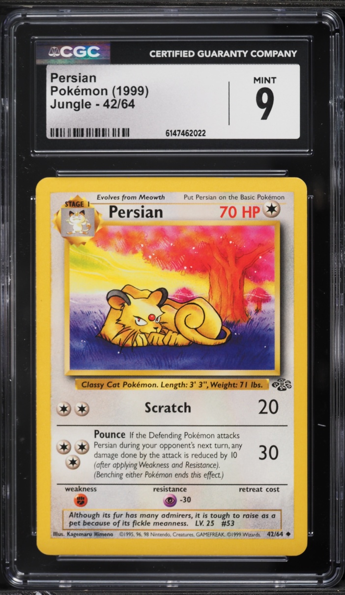 1999 Pokemon Jungle Persian #42 CGC 9 MINT