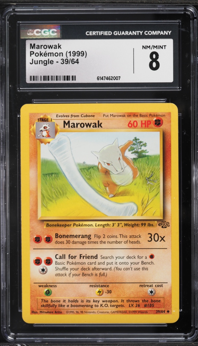 1999 Pokemon Jungle Marowak #39 CGC 8 NM-MT