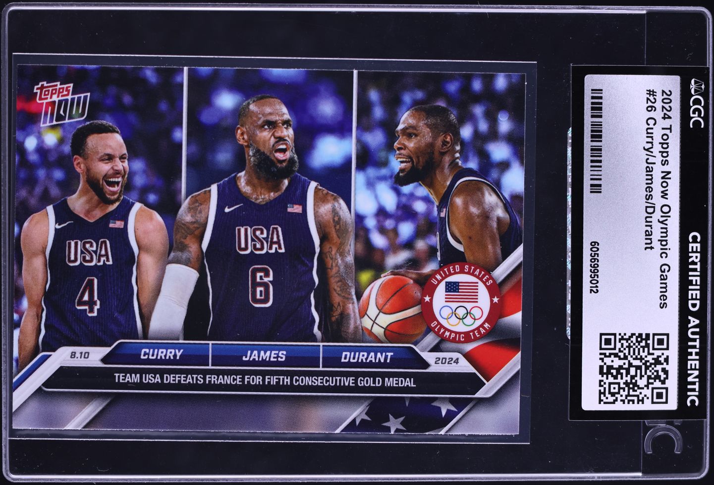 2024 Topps Now Olympic Games Stephen Curry LeBron James Durant #26 CGC AUTH