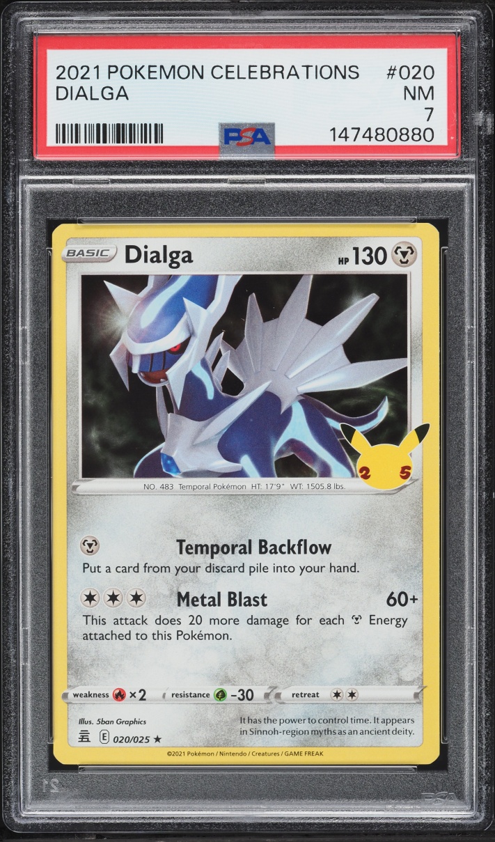 2021 Pokemon Sword & Shield Celebrations Holo Dialga #20 PSA 7 NRMT