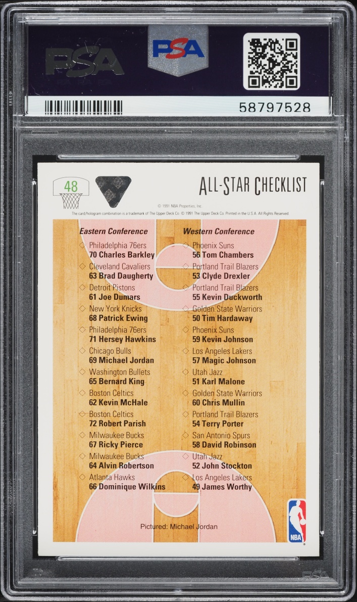 1991 Upper Deck All-Star Checklist Michael Jordan #48 PSA 9 MINT