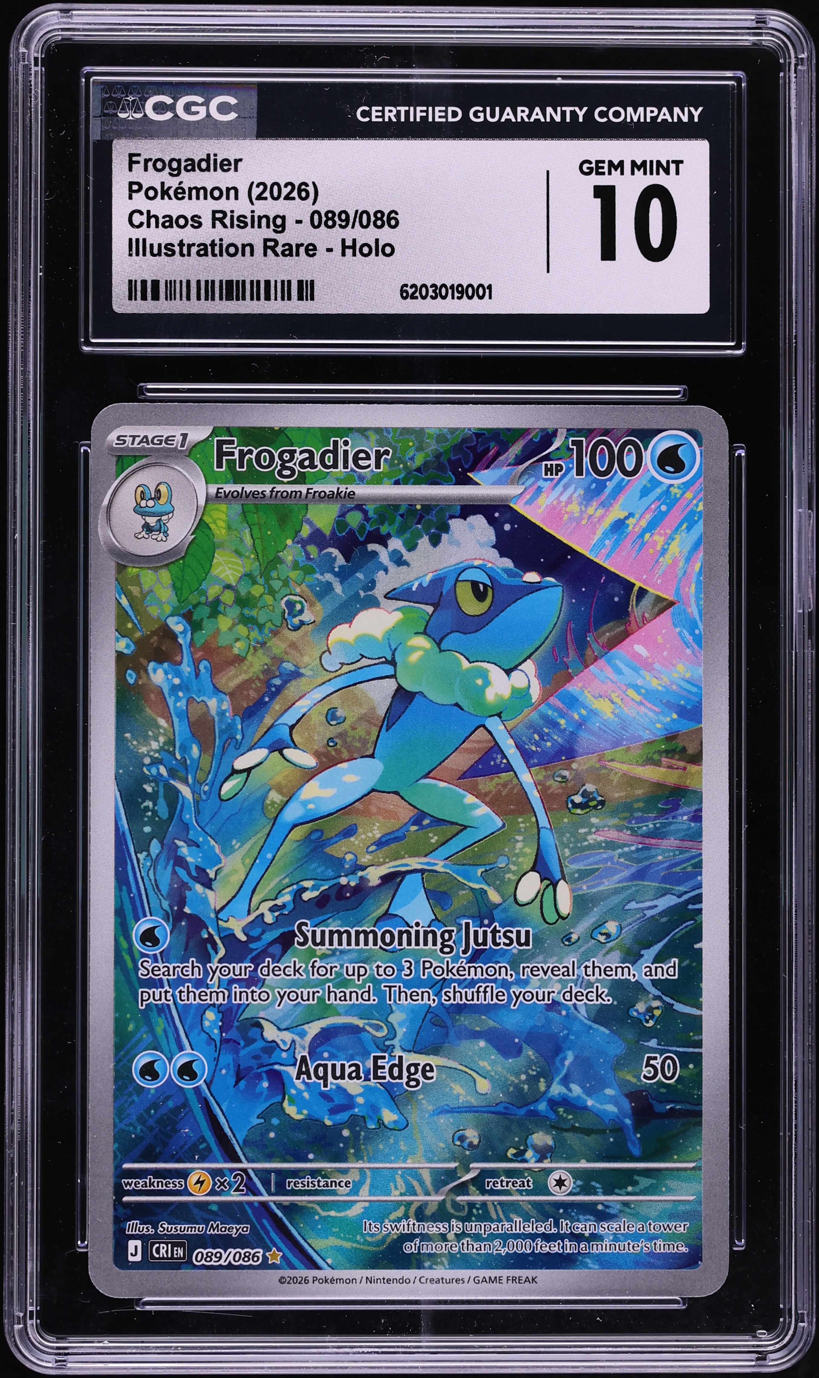 2026 Pokemon Mega Evolution Chaos Rising IR Frogadier #89 CGC 10 GEM MINT