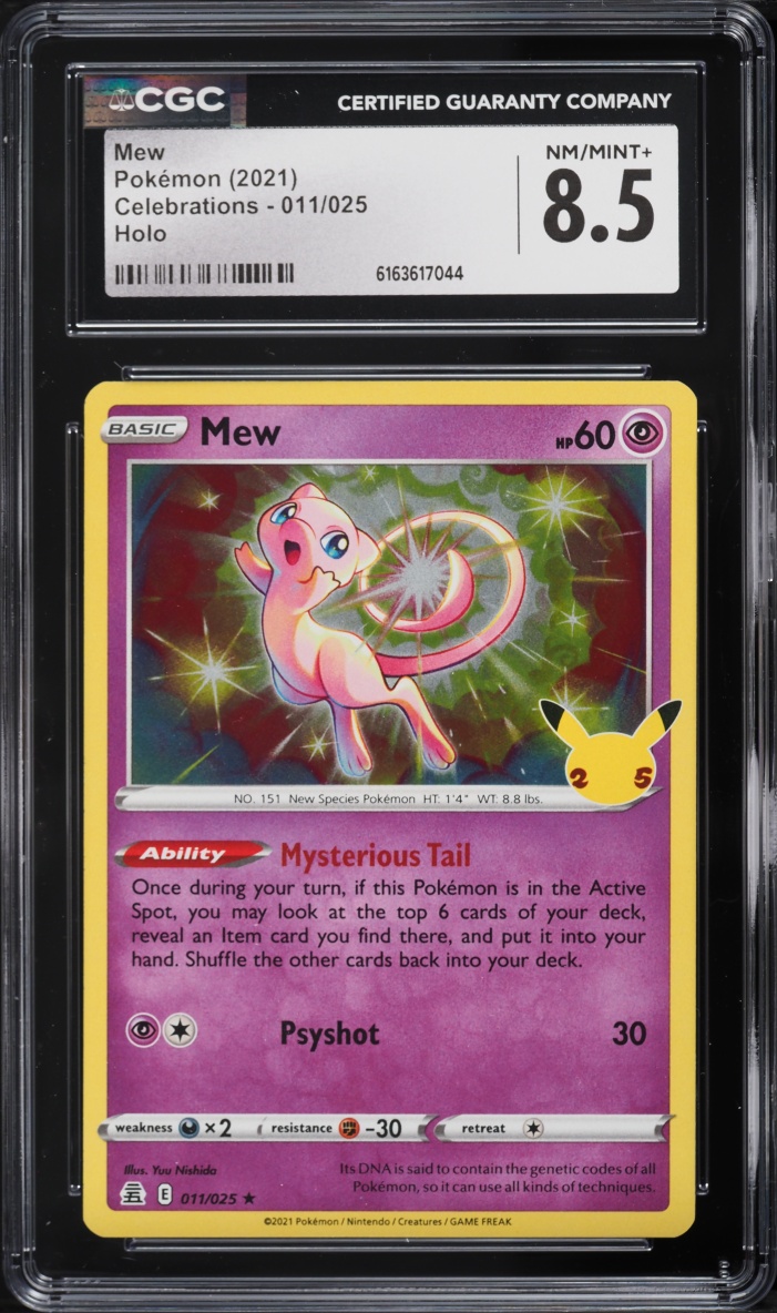 2021 Pokemon Sword & Shield Celebrations Holo Mew #11 CGC 8.5 NM-MT+