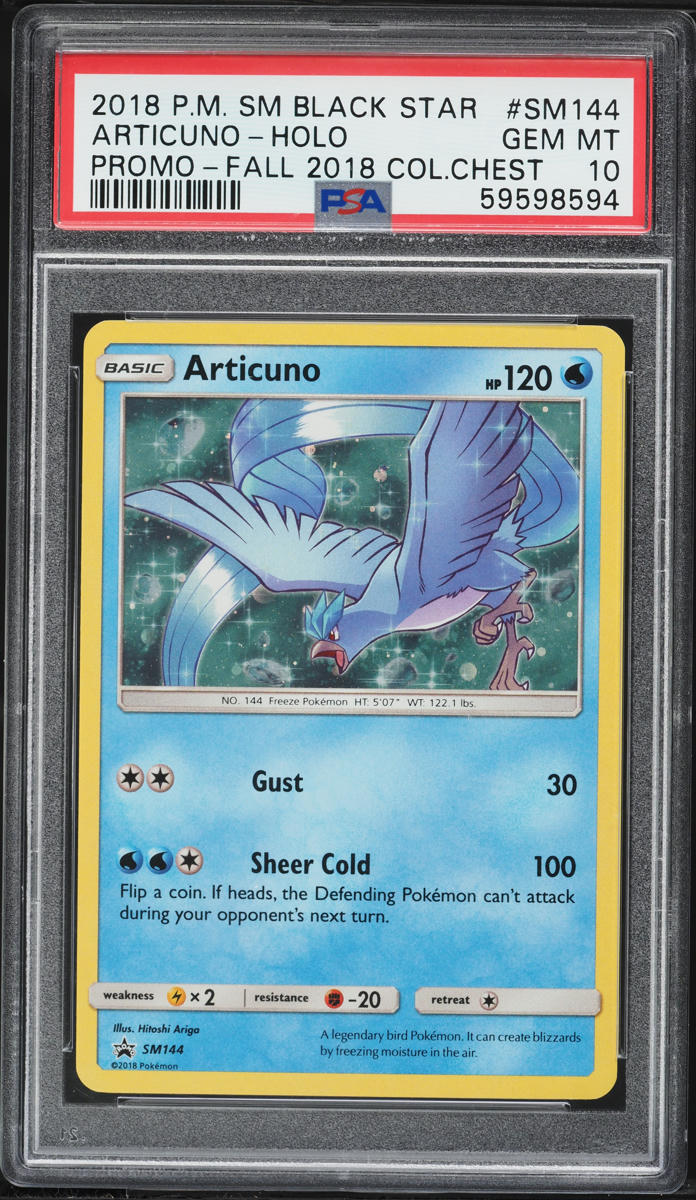2018 Pokemon SM Black Star Promo Fall '18 Collectors Chest Holo Articuno #SM144 PSA 10 GEM MINT