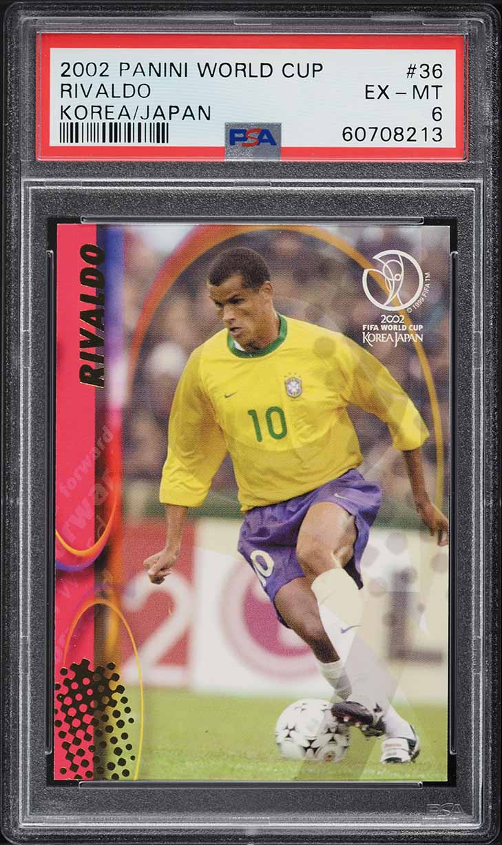 2002 Panini World Cup Korea Japan Rivaldo #36 PSA 6 EXMT