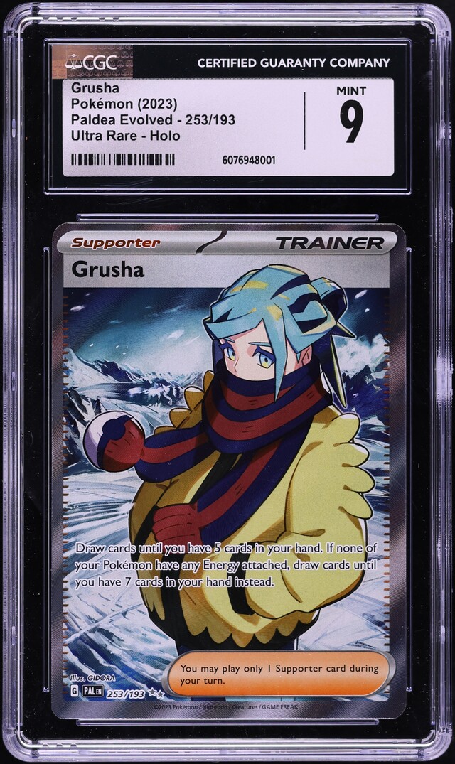 2023 Pokemon Scarlet & Violet Paldea Evolved Full Art Grusha #253 CGC 9 MINT