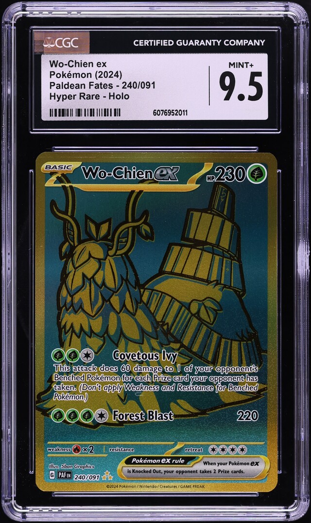 2024 Pokemon Paldean Fates HR Holo Wo-Chien ex #240 CGC 9.5 MINT+