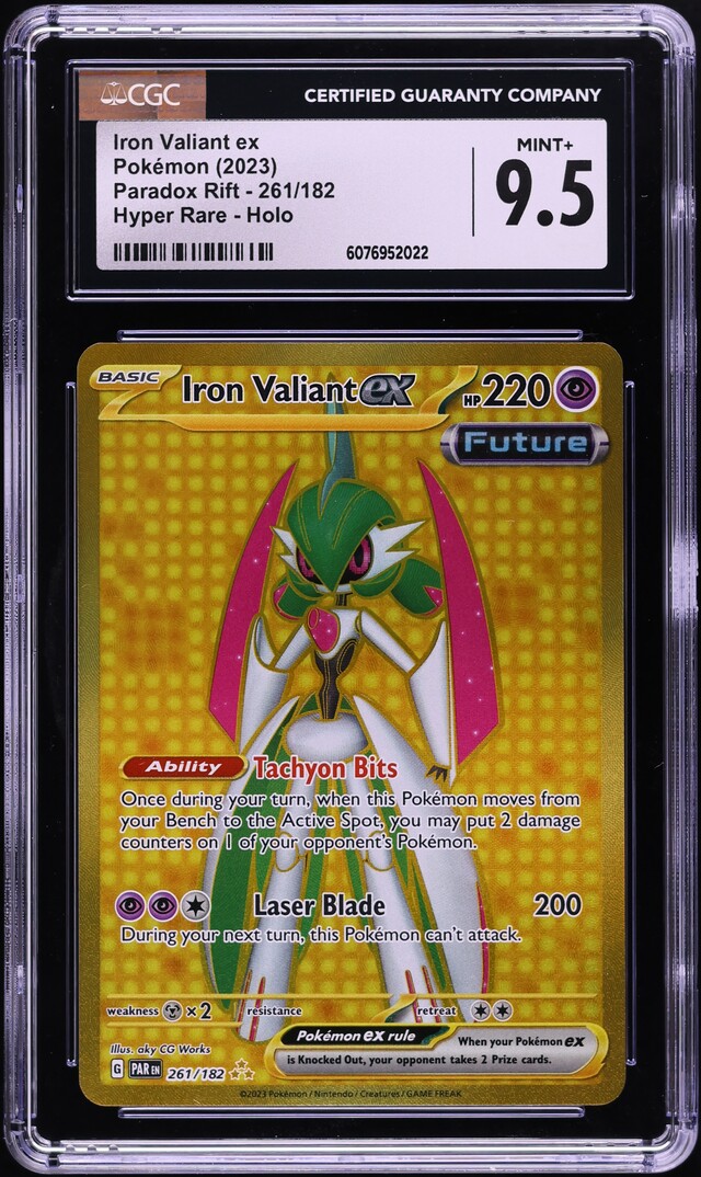 2023 Pokemon SV Paradox Rift Gold Rare Iron Valiant ex #261 CGC 9.5 MINT+