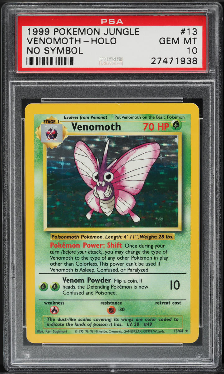 1999 Pokemon Jungle No Symbol Holo Venomoth #13 PSA 10 GEM MINT