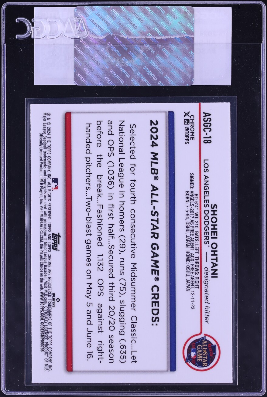 2024 Topps Chrome Update All-Star Game Shohei Ohtani #ASGC-18 CGC AUTH