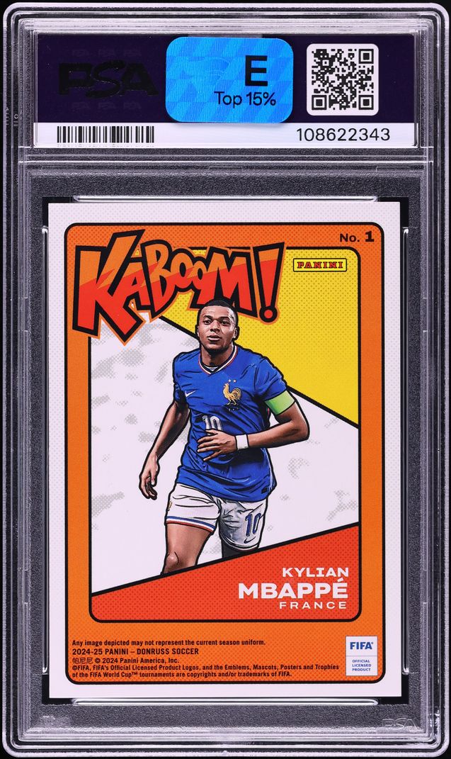 2024 Donruss FIFA Kaboom! Gold Kylian Mbappe /10 #1 PSA 9 MINT