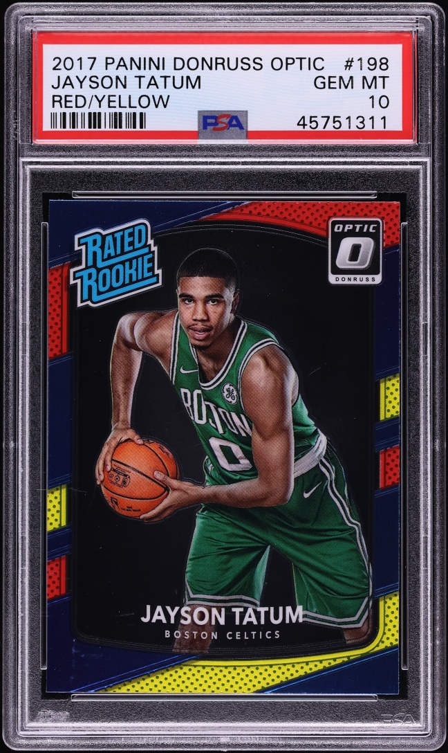 2017 Donruss Optic Red & Yellow Jayson Tatum ROOKIE #198 PSA 10 GEM MINT