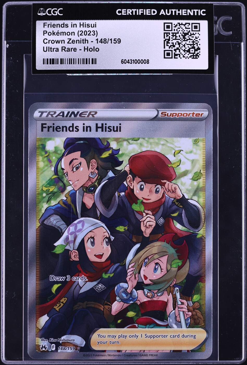2023 Pokemon Sword & Shield Crown Zenith Full Art Friends In Hisui #148 CGC AUTH