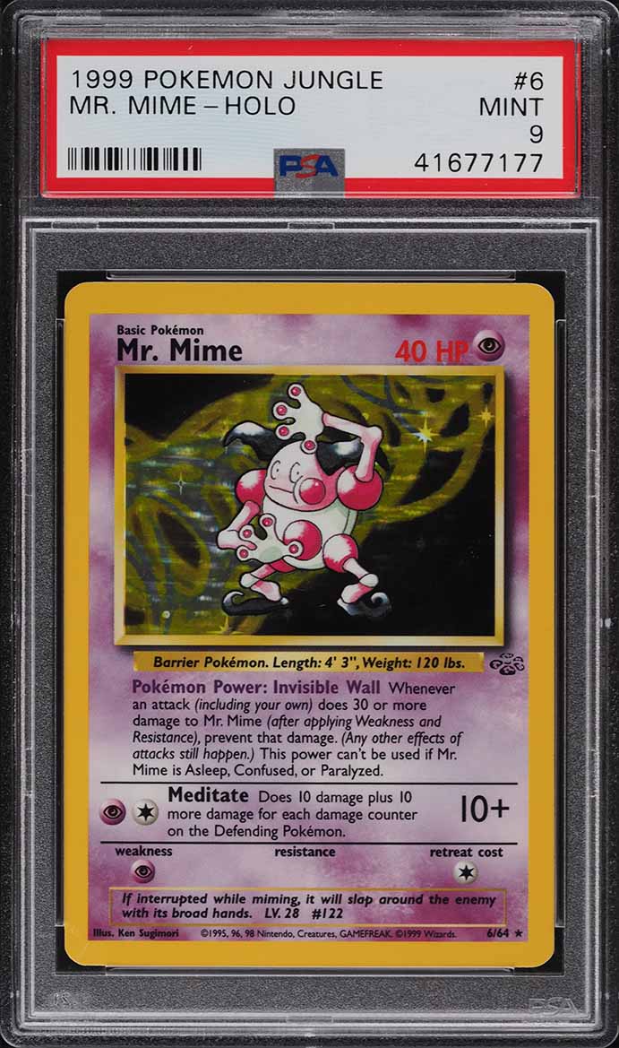 1999 Pokemon Jungle Holo Mr. Mime #6 PSA 9 MINT
