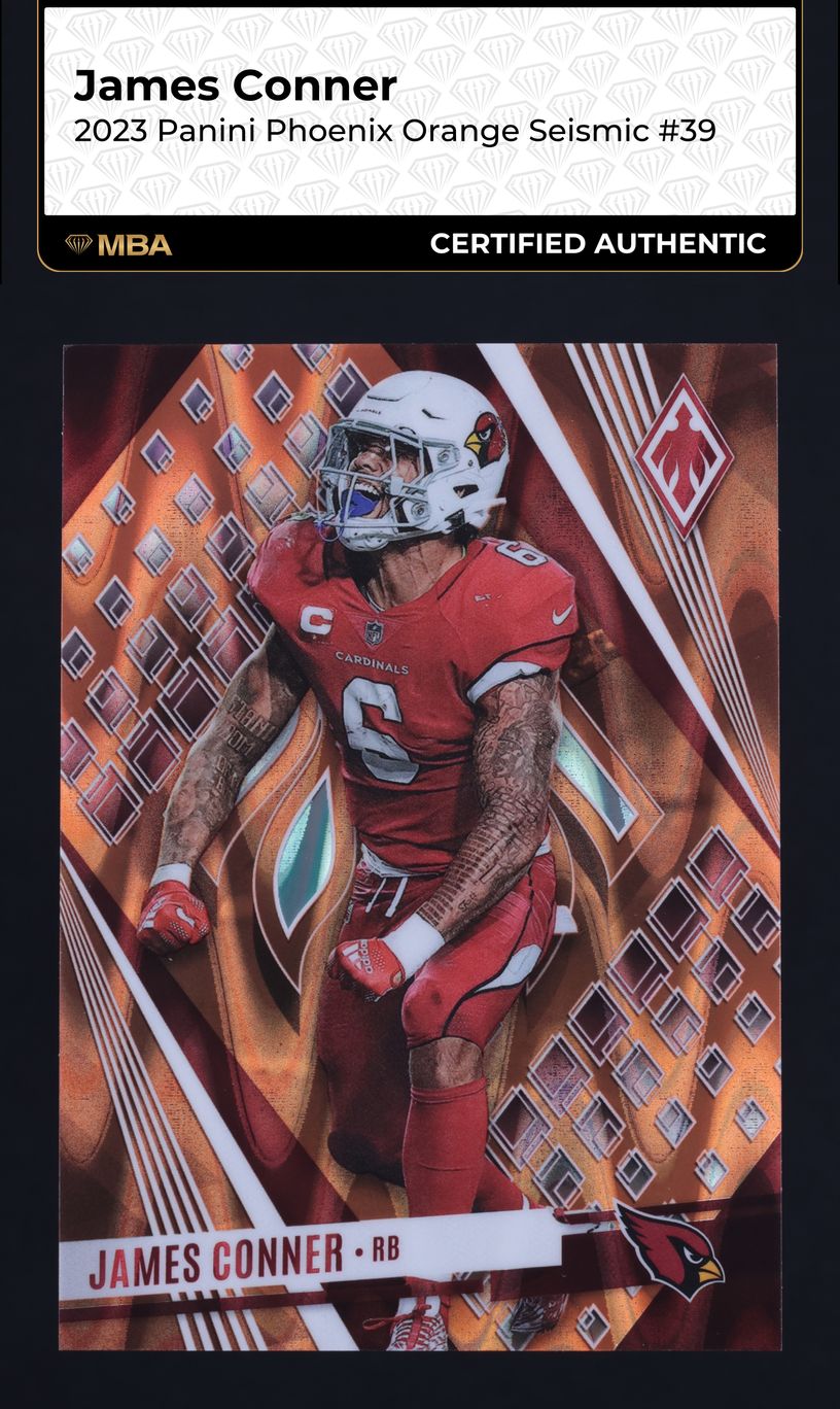 2023 Panini Phoenix Orange Seismic James Conner /99 #39 MBA AUTH on ...