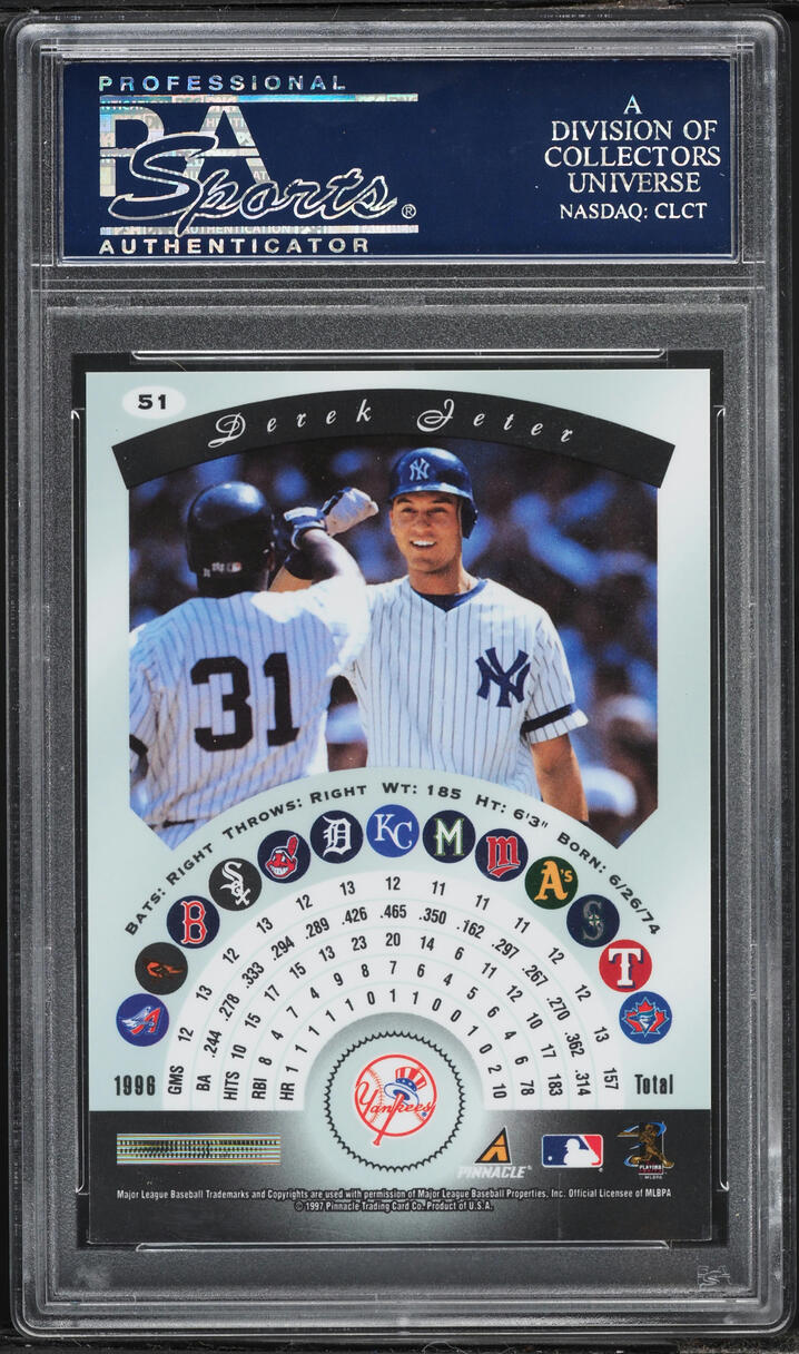 1997 Pinnacle Certified w/ Coating Derek Jeter #51 PSA 10 GEM MINT