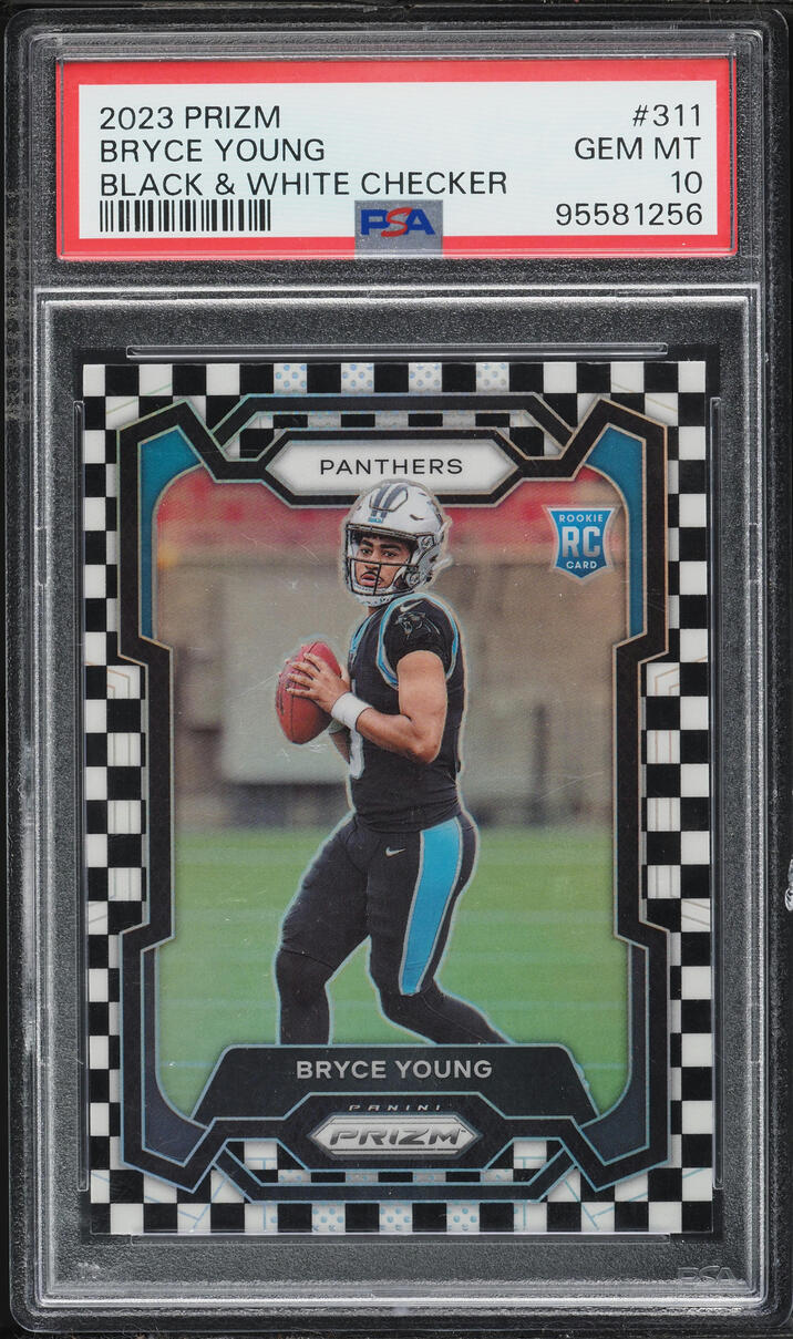 2023 Panini Prizm Black & White Checker Bryce Young ROOKIE #311 PSA 10 GEM MINT