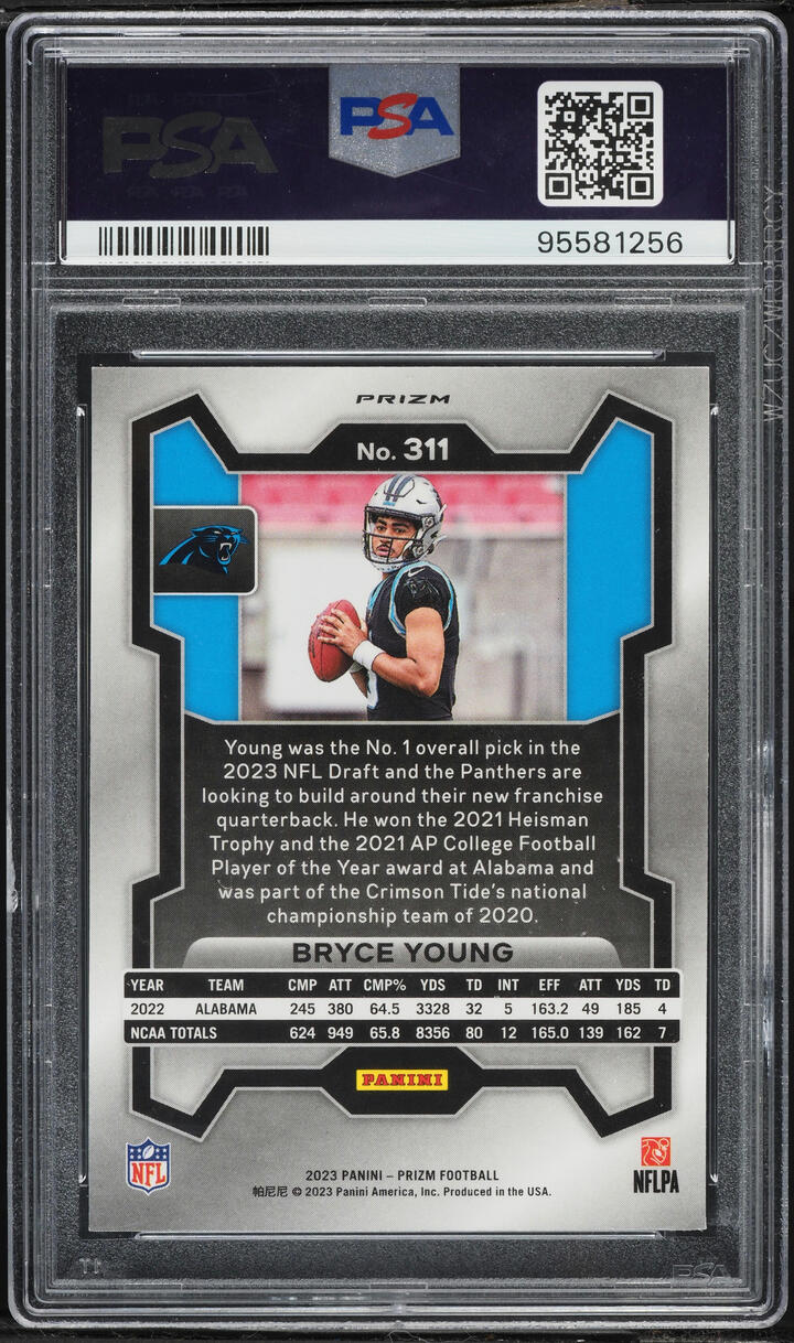 2023 Panini Prizm Black & White Checker Bryce Young ROOKIE #311 PSA 10 GEM MINT